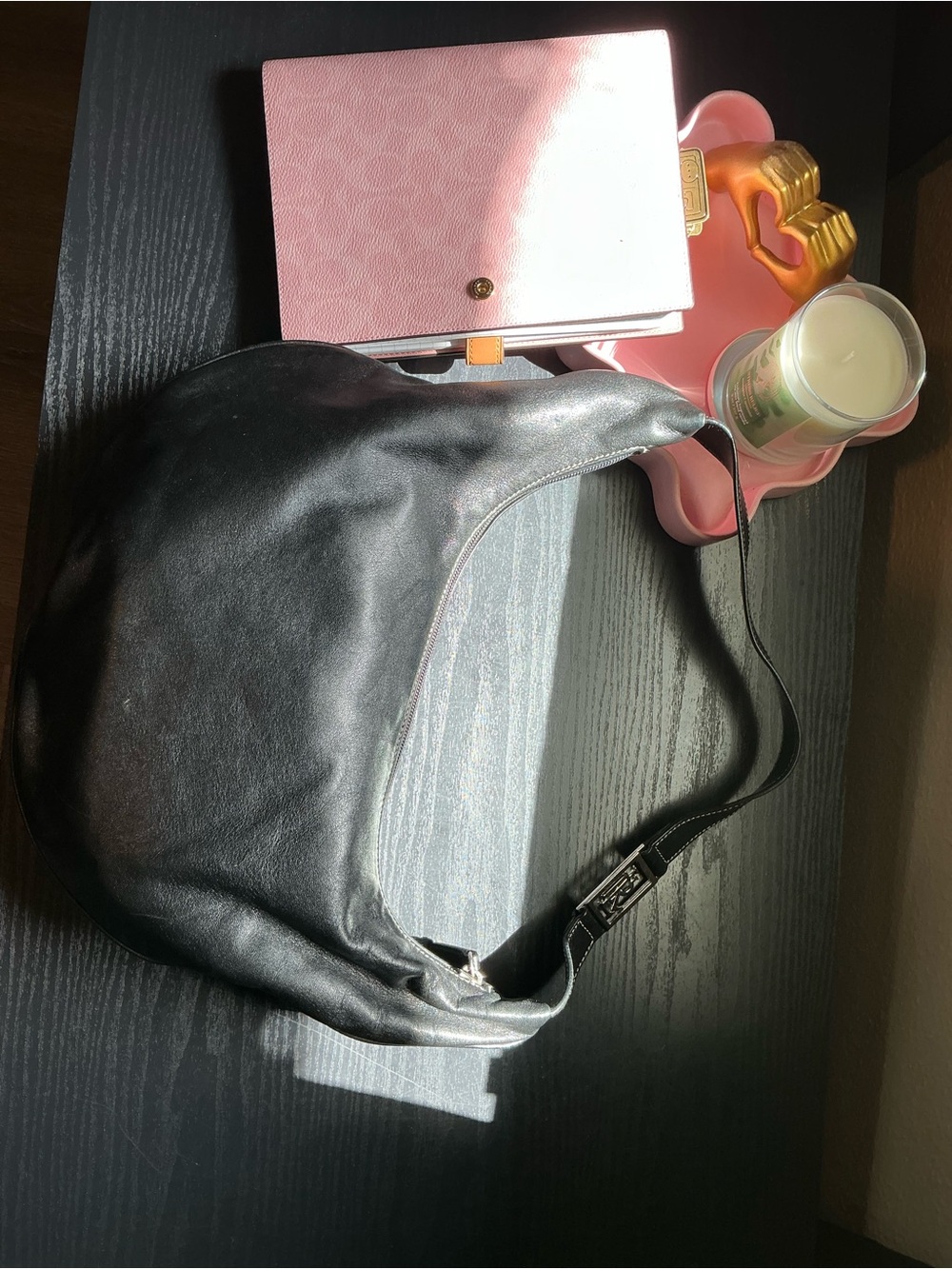 Ralph Lauren Black Leather Hobo Bag